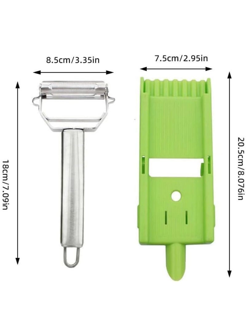 SYOSI Julienne Peeler for Kitchen, Multifunctional 2-in-1 Vegetable and Fruit Peeler Set, Includes Slicer and Grating Plate, Stainless Steel Sharp Dual Blades for Julienne Cuts - Image 5