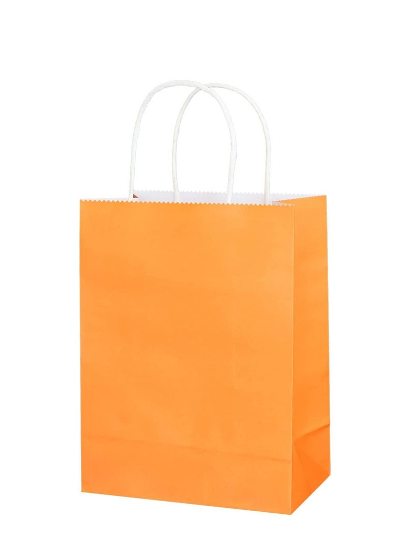 ECVV أكياس هدايا ECVV مجموعة 24 قطعة أكياس ورقية صديقة للبيئة مع مقابض أكياس ورقية بالجملة أكياس تسوق أكياس كرافت أكياس بيع أكياس حفلات (برتقالي، 21 * 15 * 8 سم) - Image 2