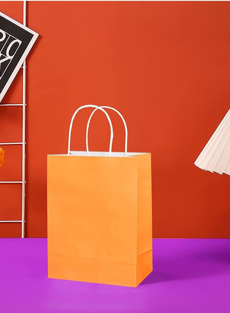 ECVV أكياس هدايا ECVV مجموعة 24 قطعة أكياس ورقية صديقة للبيئة مع مقابض أكياس ورقية بالجملة أكياس تسوق أكياس كرافت أكياس بيع أكياس حفلات (برتقالي، 21 * 15 * 8 سم) - Image 3