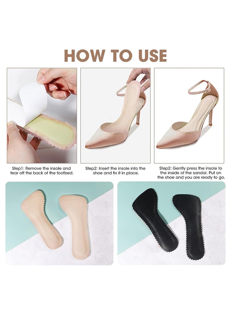 KASTWAVE 4 Pair Soft Sweat Absorbing High Heel Insole Self-Adhesive Non-Slip Insoles for Sandals Leather Shoe Pads for Women Summer Sandals High Heels Use Free Size - Image 4