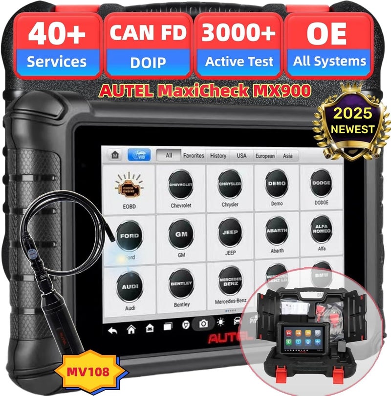 Autel Autel Scanner MaxiCheck MX900 with MV108 2025 Bidirectional Scan Tool Upgraded MX808 MK808S Same Function as MaxiCOM MK900 MK900BT All System Diagnostic Scan Tool 40Service 3000 Active Test