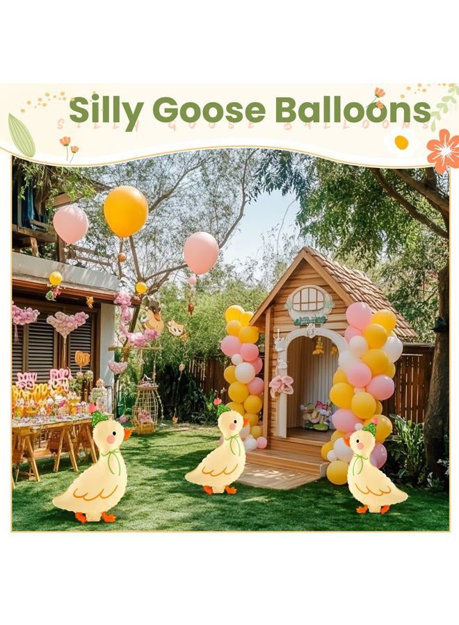 Gejoy 6 Pcs Silly Goose Balloons Baby Shower Birthday Party Decorations One Silly Walking Goose Balloons for Farm Themed Party Photo Props - Image 4