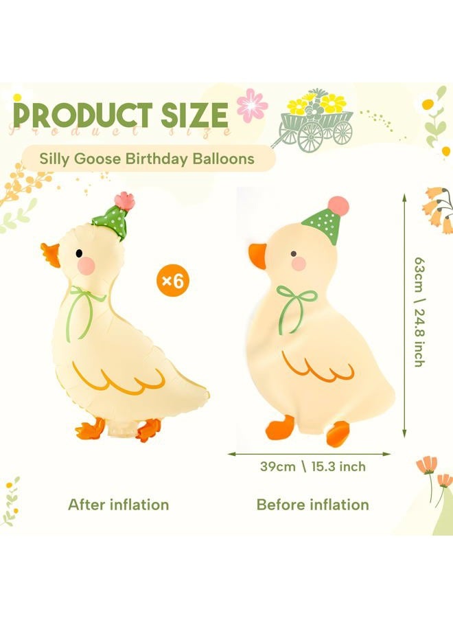 Gejoy 6 Pcs Silly Goose Balloons Baby Shower Birthday Party Decorations One Silly Walking Goose Balloons for Farm Themed Party Photo Props - Image 2