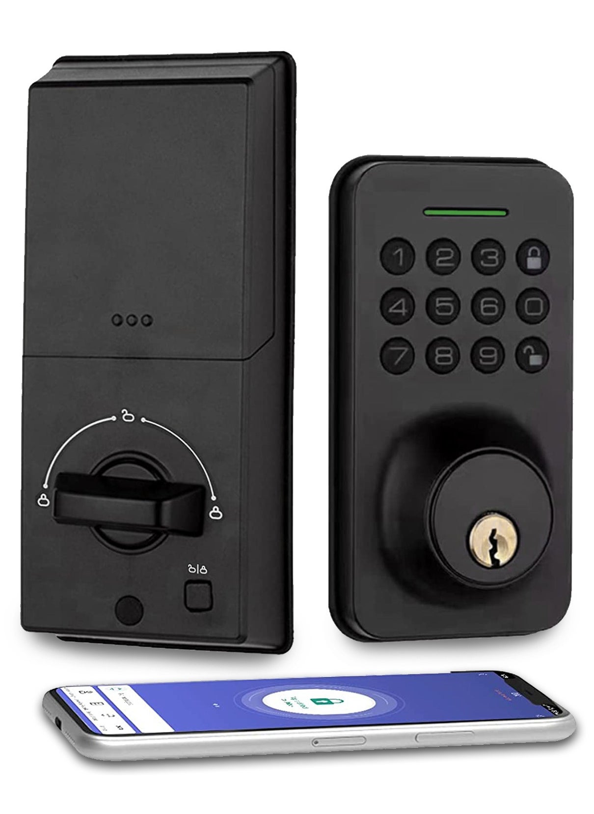 Smart Door Lock 4 Unlocked Ways Tuya APP Unlock Password Unlocking for Homes Apartments (CSL-E3-Black) 