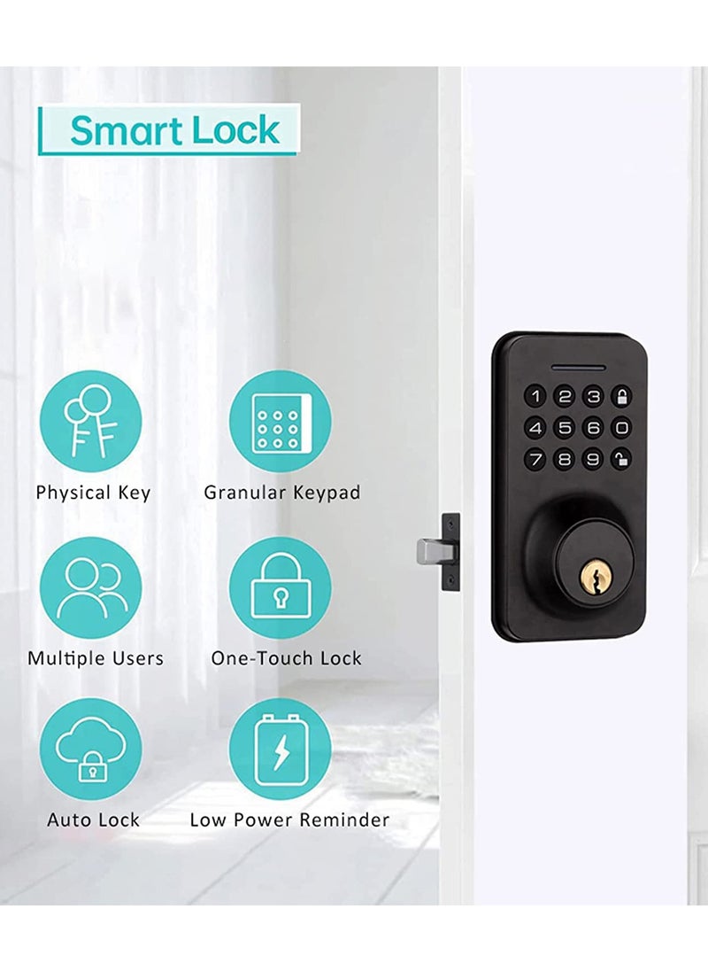 Smart Door Lock 3 Way Lock / App Lock / Password Lock / Key Lock / Compatible with Tuya App System Colour Black - pzsku/Z5FC73BCB69283975B075Z/45/_/1719402845/114eaff4-a923-484f-8c9b-46d2ad502053