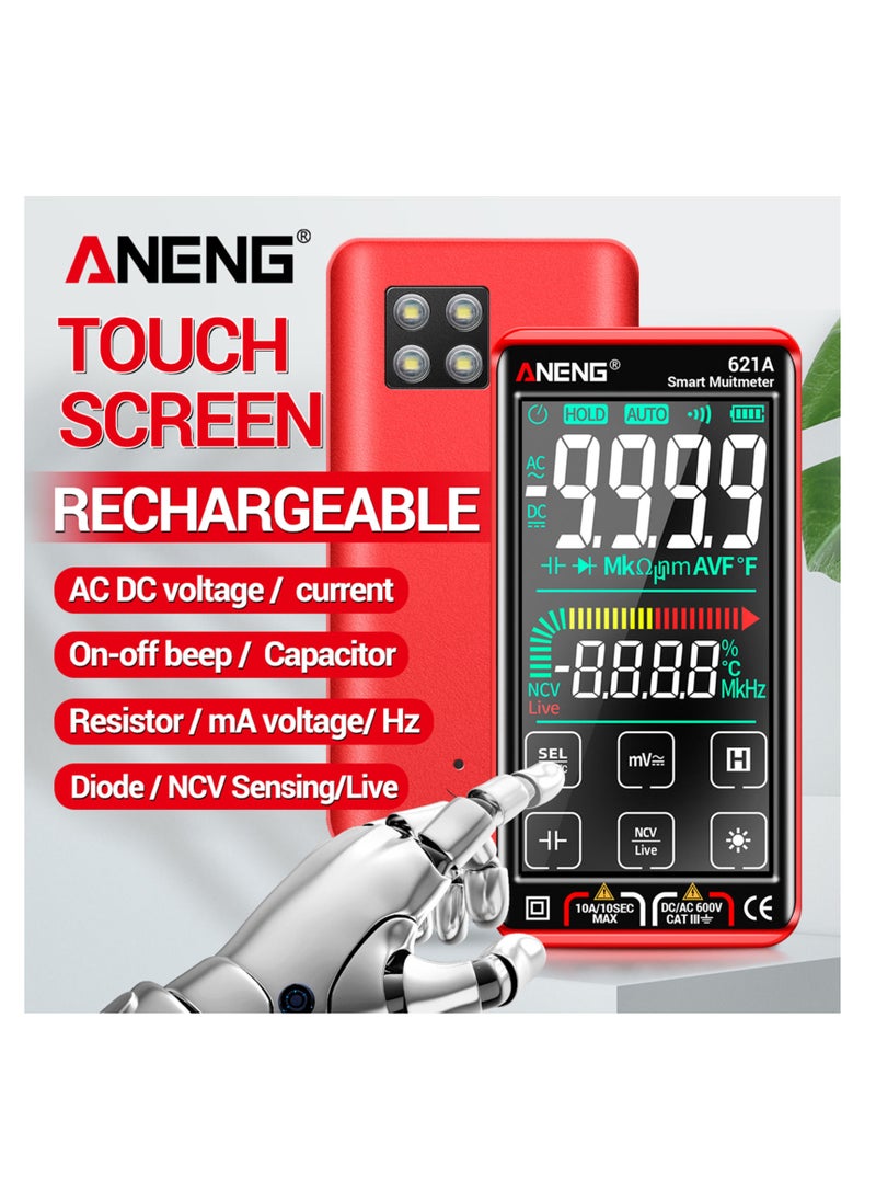ANENG - 621A Touch Screen Intelligent Digital Multimeter 9999 Counts Auto Range Rechargeable Portable NCV Universal Meter Voltmeter Ammeter - Image 1