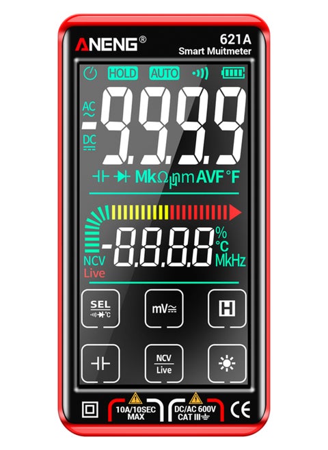 621A Touch Screen Intelligent Digital Multimeter 9999 Counts Auto Range Rechargeable Portable NCV Universal Meter Voltmeter Ammeter