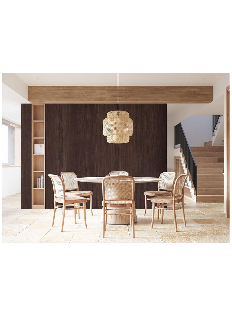 آنا ورق جدران ذاتي الالتصاق بتصميم تقليد الخشب المقاوم للماء والرطوبة والزيت، 45 سم × 5 م، مثالي لتجديد المنزل - Image 5