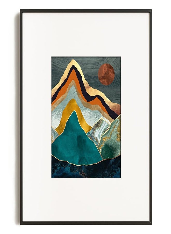YUMKNOW Abstract Nature Wall Art - Boho Wall Art for Bedroom Wall Decor for Living Room Pictures for Wall Prints, Unframed 16x20 inch, Mountain Decor, Sunset Moon Poster,Modern Tree - Image 1