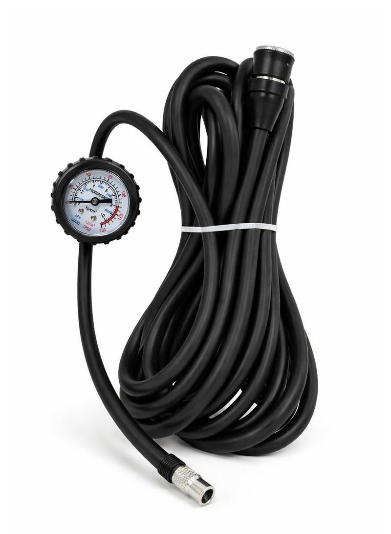 7M Heavy-Duty Tire Pressure Gauge with Hose - Durable Analog Pressure Gauge, Quick Connect Valve, Multi-Unit Display (PSI/BAR/KPA) for Cars, Motorcycles, Bicycles - Easy Tire Inflation & Maintenance Tool - Image 2