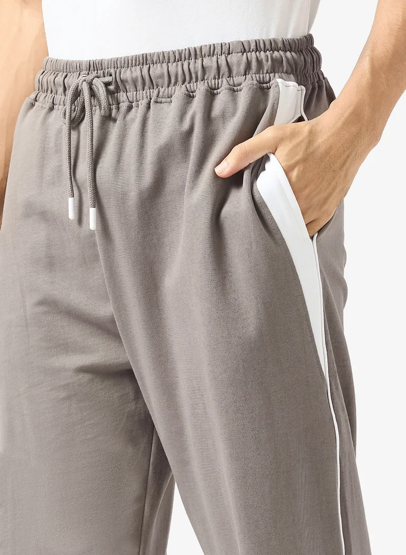 Seventy Five Grey Colorblock Oversized Joggers for Men | Best Price UAE