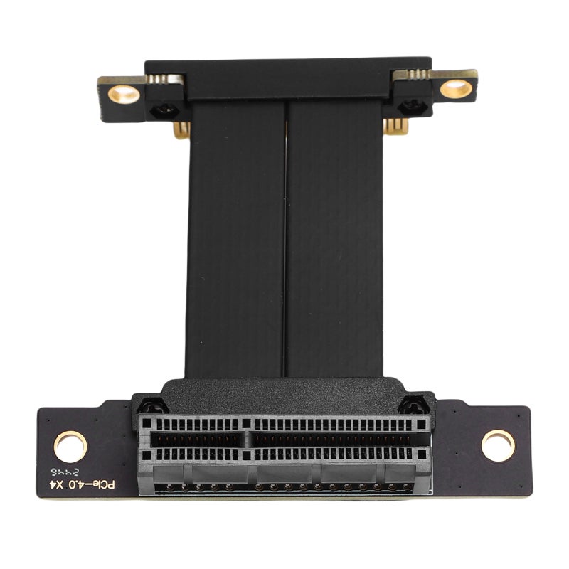 كابل رايزر PCIe 4.0 بطول 10 سم: كابل تمديد شريحة المعالجة الرسومية المرن بزاوية 90 درجة وسرعة نقل عالية تبلغ 8 جيجابايت في الثانية - توافق واسع ومحماة معززة للمشكلات الكهربائية الكهرومغناطيسية لإدارة الكابلات في بناء أجهزة الحاسوب الضيقة - Image 5