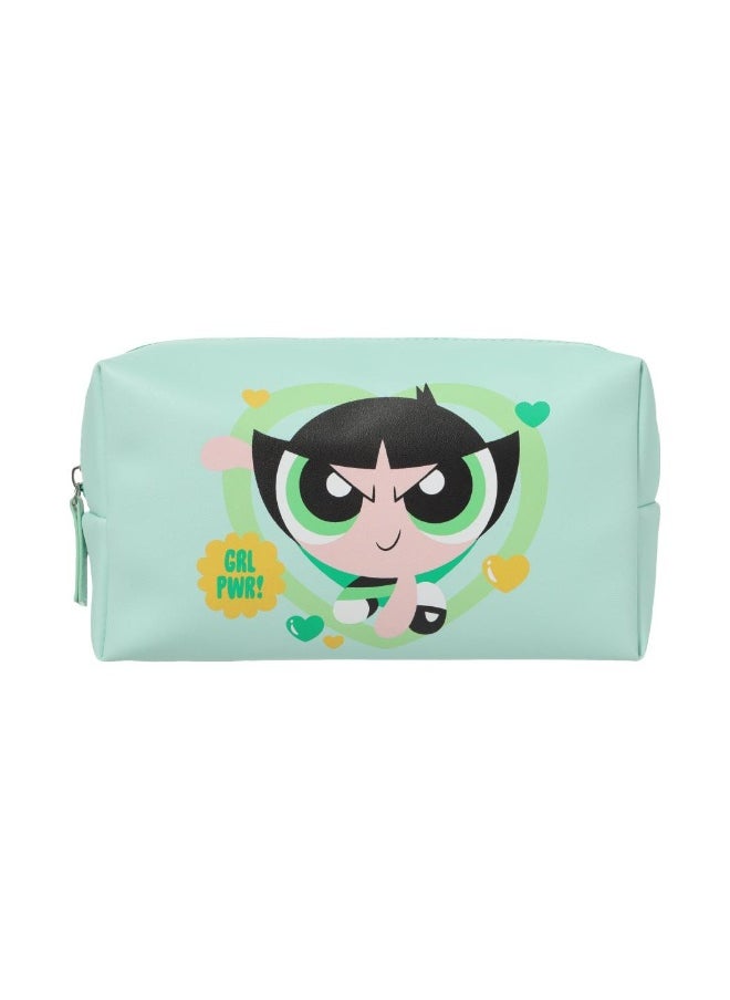 Miniso MINISO The Powerpuff Girls Collection Square Cosmetic Bag (Green) – Stylish Storage for Beauty Essentials 