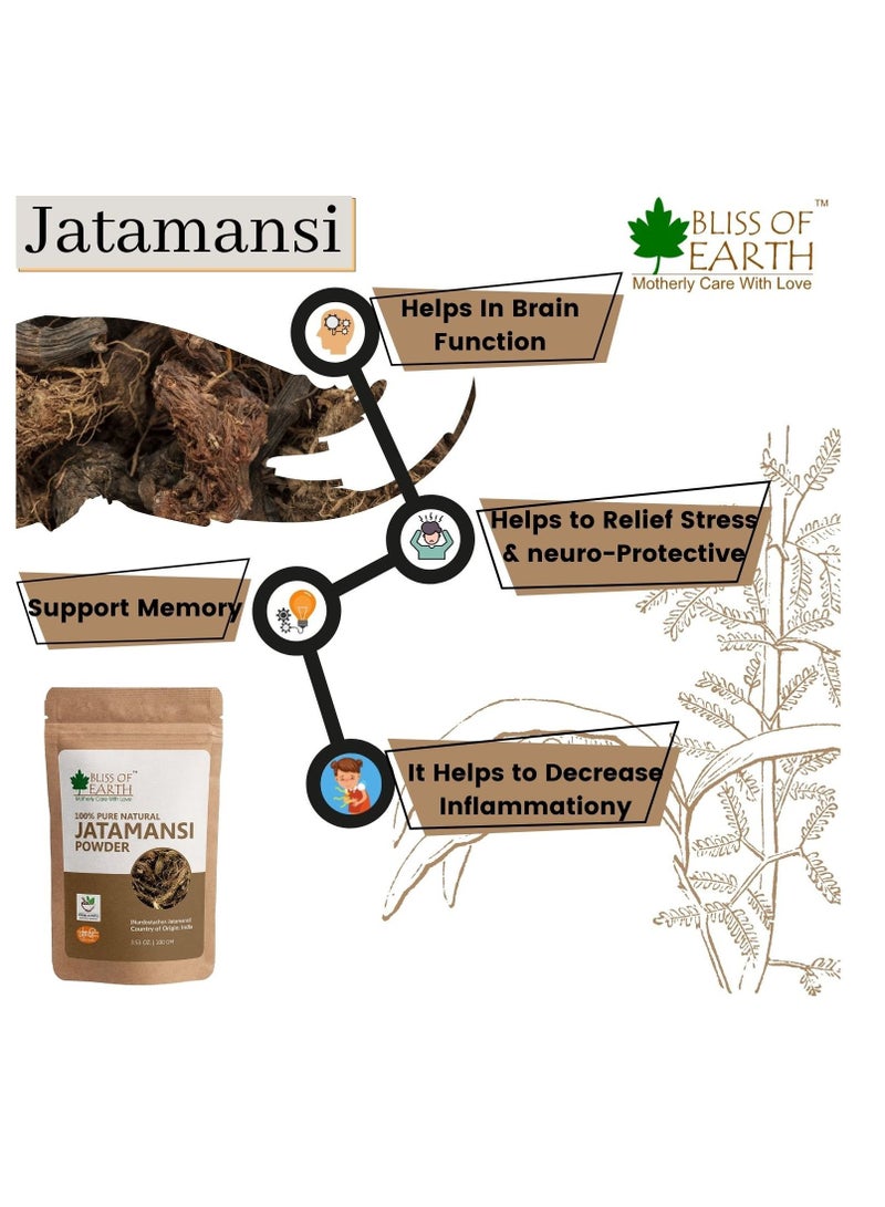 بليس اوف ايرث مسحوق جاتامانسي 100٪ نقي وطبيعي لنمو الشعر، 100 جرام لكل عبوة، عبوة من 2 عبوة - Image 2