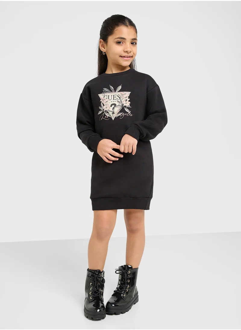 GUESS Kids Logo Active Long Sleeve Dress