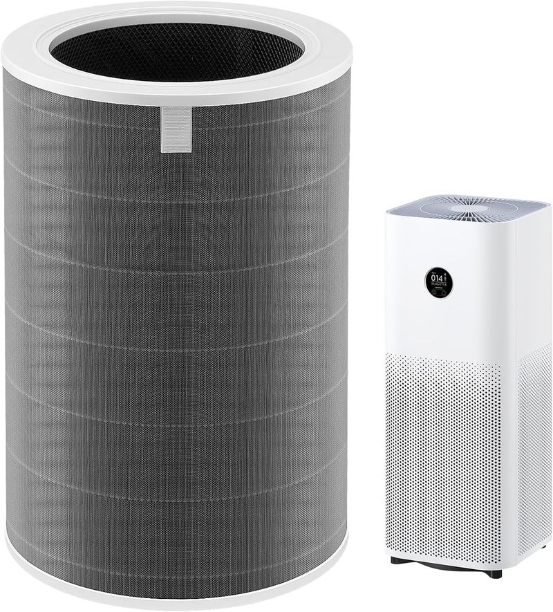 Leemone Replacement Filter Compatible with xiaomi smart air purifier 4 pro, with H13 True HEPA and Activated Carbon, 3-Stage Filtration Capture 99.97% of Airborne Particles, 1 Pack, Grey - Image 1