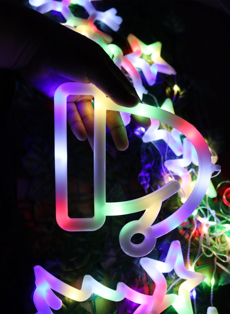 Toshionics 4 Meters LED Christmas String Lights with Decorative Hanging Ornaments – RGB Festive Fairy Lights with 8 Modes, Plug Operated Wall Hanging for Indoor Christmas Decoration | Santa Claus, Snowflake, Star, Snowman, Reindeer Motifs - Image 3