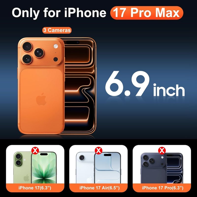 بورتوني حافظة iPhone 17 Pro Max، غطاء حامل إصبع مع حامل قابل للطي، حافظة سيليكون ناعمة متعددة الحوامل مغناطيسية للسيارة لهاتف iPhone 17 Pro Max مقاس 6.9 بوصة (بيج، iPhone 17 Pro Max) - Image 2