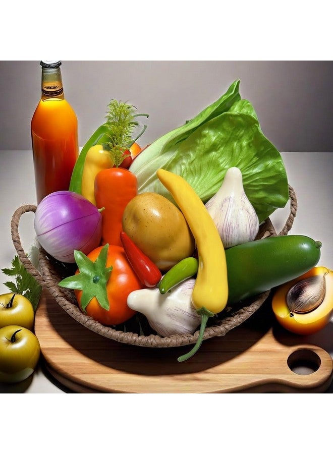 ماركة غير محددة 21 قطعة من الخضراوات الاصطناعية الواقعية، خس اصطناعي وخضراوات متنوعة، خضراوات اصطناعية للزينة، ديكور مطبخ منزلي، خضراوات محاكاة من البولي يوريثان، HC2427-VL21  - Image 5