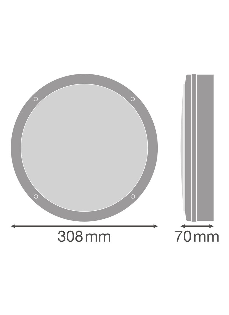 Osram Ledvance Surface light LED Round IP65 Ceiling Bulkhead 15W Warm White 3000k, Black  - Image 4