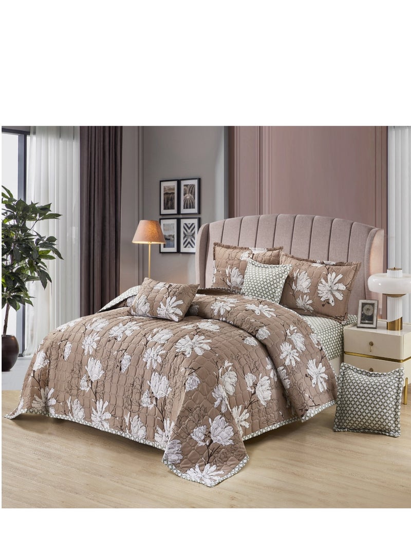 Microfiber Double Bedspread, Fits 200 x 200 cm, 7 Pieces