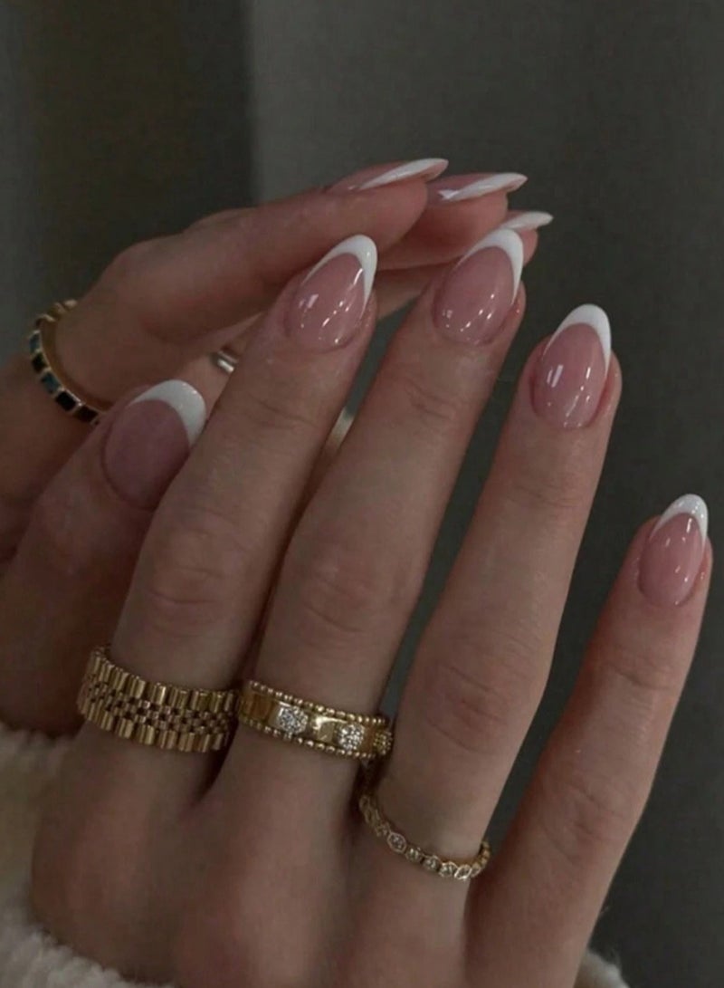 Natural French Touch Fake Nails 24 Nails - Image 5