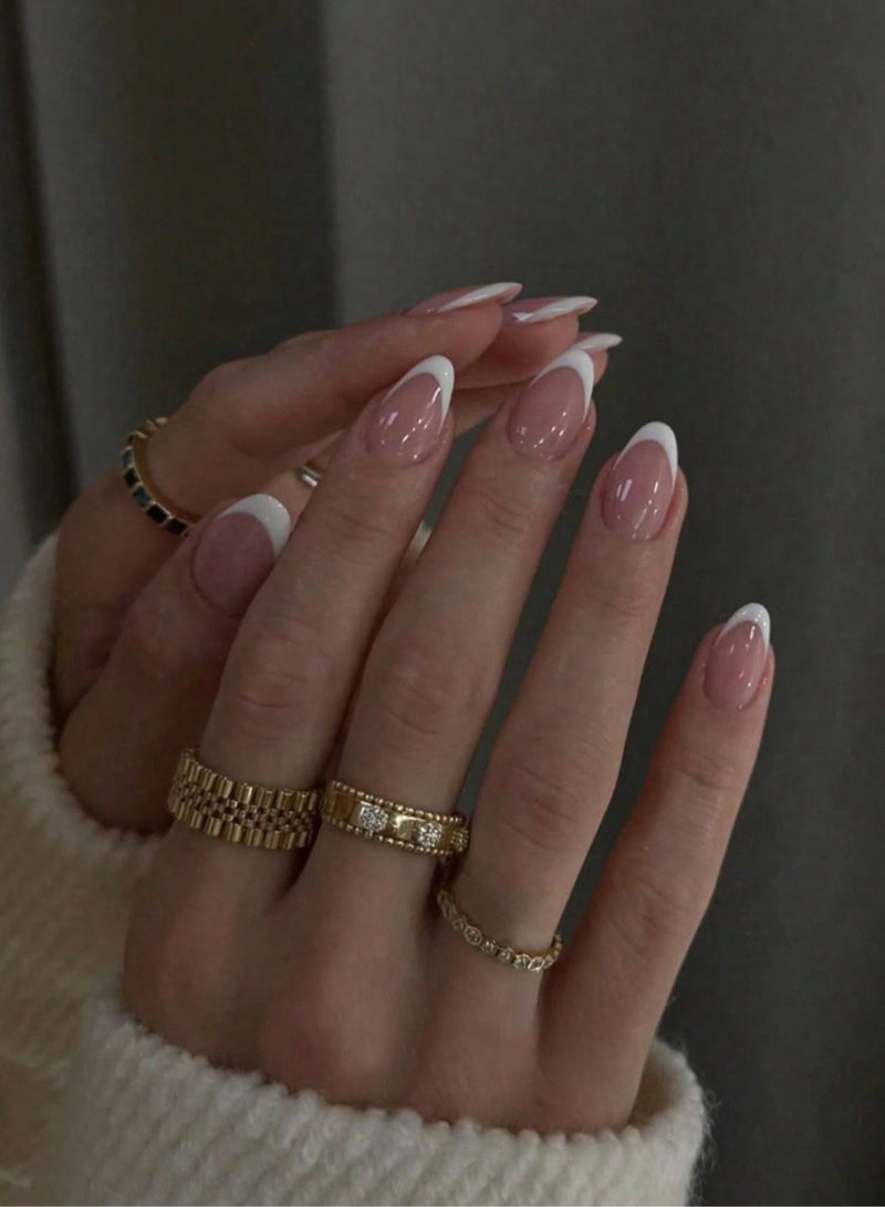 Natural French Touch Fake Nails 24 Nails - Image 1