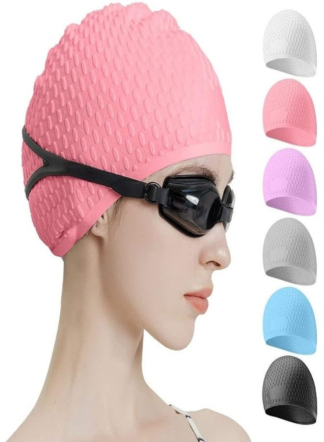 amon crafts Amon Craft Silicone Swimming Cap for Adults with Bubble Design | Waterproof & Non-Slip Swim Cap with Earplugs & Nose Clip | Long Hair Protection for Men & Women | Comfortable Pool & Training Cap - Image 1