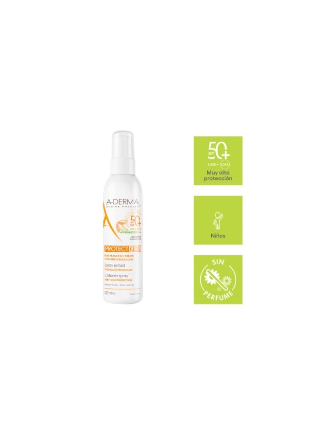 إيه-ديرما بخاخ حماية الأطفال من أ-ديرما بعامل حماية من الشمس 50+، 200 مل - Image 1
