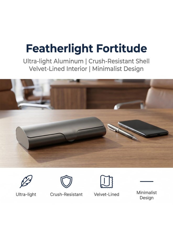NajmStyle Aluminum Ultra-Light Eyeglasses Case Hard Shell Nearsighted Glasses Case for Women & Men - Image 3