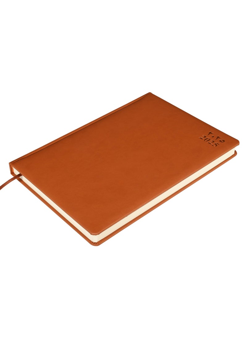 FIS FIS A4 Diary 2025 (Arabic/English) Brown - FSDI45AE25BR  - Image 1