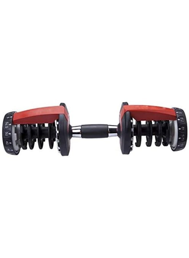 كول بيبي ستايل COOLBABY- One Adjustable Dumbbells  24 kg Size, Black/Red - Image 3