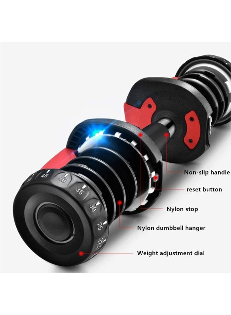 كول بيبي ستايل COOLBABY- One Adjustable Dumbbells  24 kg Size, Black/Red - Image 5