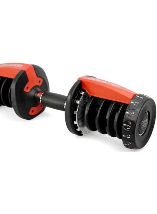 كول بيبي ستايل COOLBABY- One Adjustable Dumbbells  24 kg Size, Black/Red - Image 4