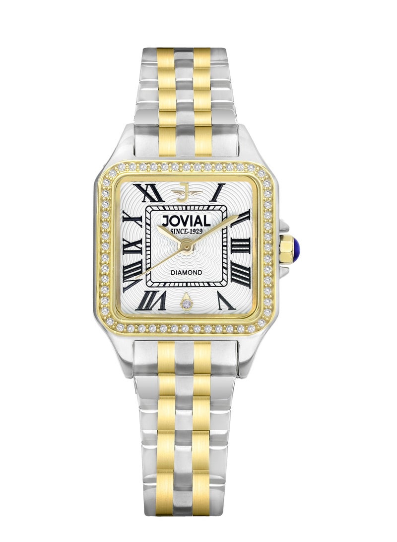 JOVIAL 5045LTMQ01DE Women's ,Stainless Steel Watch, 24mm, White Dial - Image 1