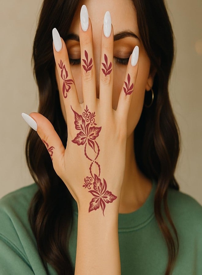 ORDERSHOCK Chic Hand Art Mehndi Stencil Sticker for Women - Image 5