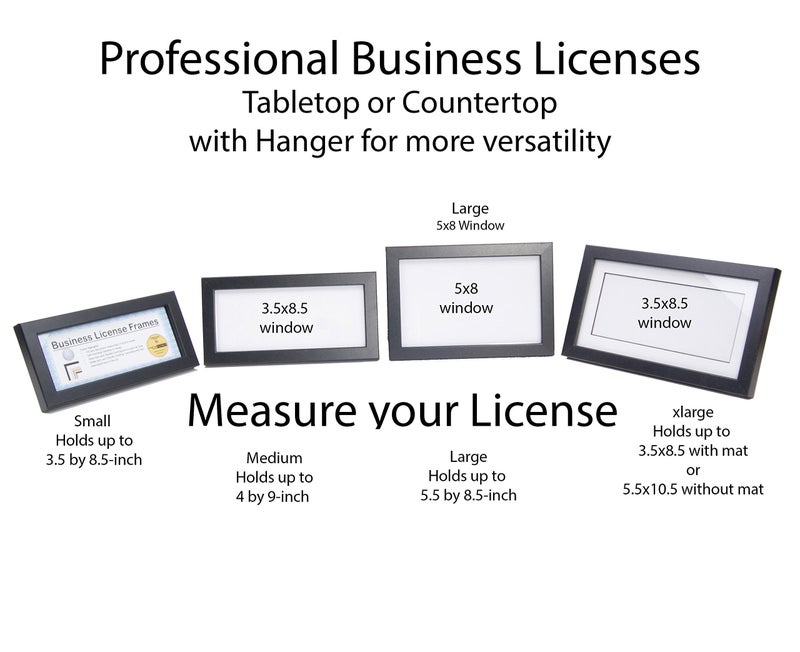 Creative Picture Frames [5.5x8.5bk] Black Business License Certificate Frames for Professionals Holds 5.5 by 8.5-inch Self Standing Easel Back with Hanger - Image 2