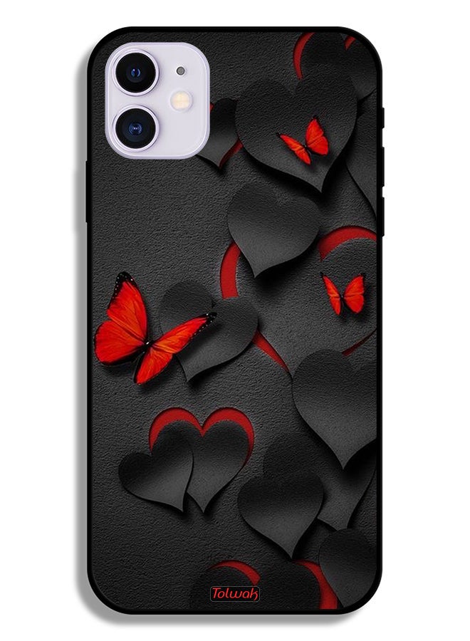 Tolwak Apple iPhone 12 mini Protective Case Hearts And Butterflies Pattern - Image 1