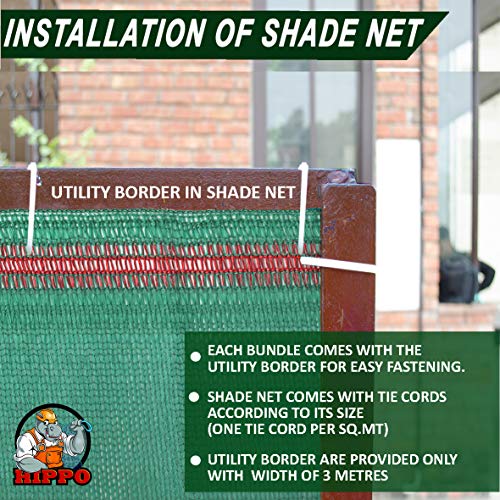 HIPPO - Green 50% - Shade & Garden Net - 1.5mt x 10mt - with Utility Border, UV Stabilized & Dimensional Stable - Image 4