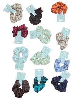 Lozan 12 Pieces Satin Hair Scrunchies Silk Scrunchy Satin Hair Ties for Women Breakage Prevention Soft Ponytail Holder Gift for Teens Girls Women  - Image 1