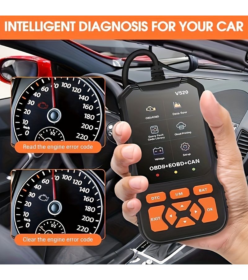 Black Advanced OBD2 Scanner Engine Code Reader Diagnostic Tool for All OBDII Vehicles - Image 5