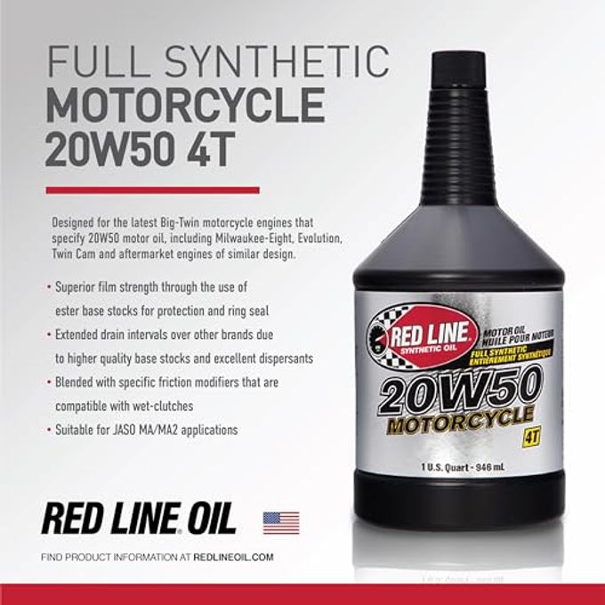 Red Line 42504 20W50 Motorcycle Oil Synthetic Quart (12 Pack) - Image 3