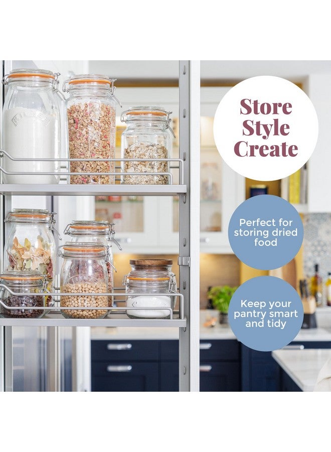 Kilner Premium Borosilicate Glass Food Storage Container Jar for Thinkitchen with Clip Top Airtight Lid, 500Ml, 3 Pc Set Round, Brown - Image 5