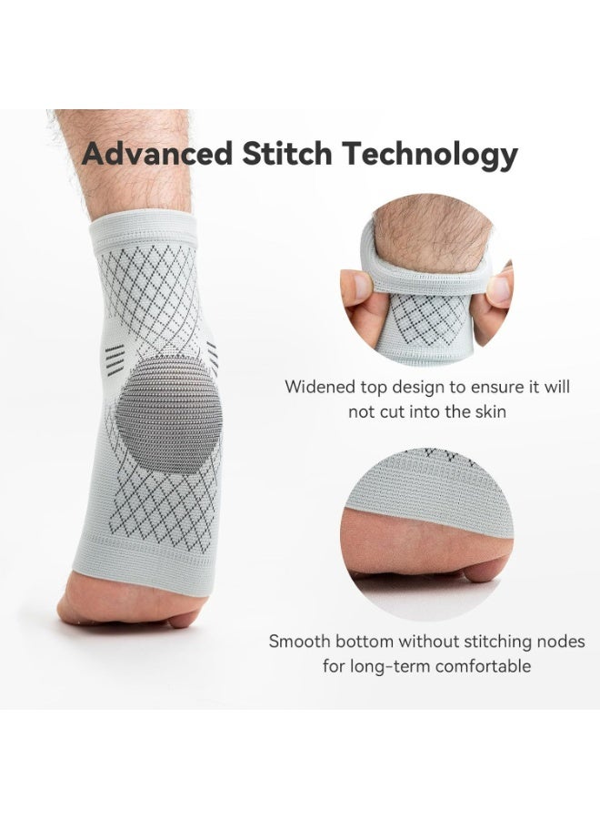 Bincoo 3 Piece Ankle Protector Adjustable Compression Ankle Support Brace Relief for Plantar Fasciitis, Achilles Tendinitis, Bone Spur, Cracked Heels, Adjustable & Breathable, For Running Sports Football and Basketball L - Image 4