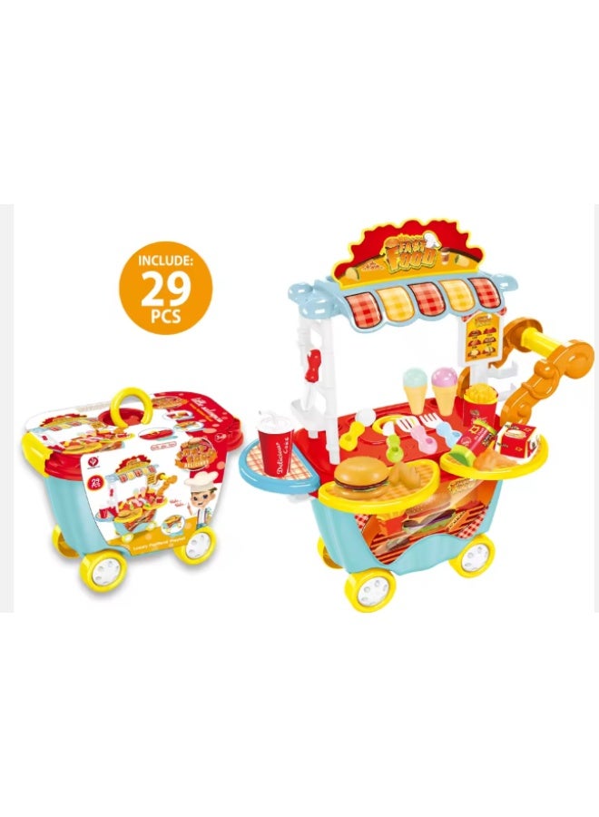 Fast Food Trolley Set 29 Pieces - Image 1