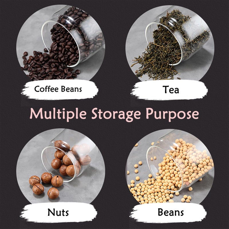 LOEZ Coffee Bean Storage Container Airtight, Lid Sealed with Press-Down Vacuum, Borosilicate Glass Coffee Canister, Food Storage, Coffee Bar for Ground Coffee, Tea, Beans, Spices (Transparent 60.9oz) - Image 4