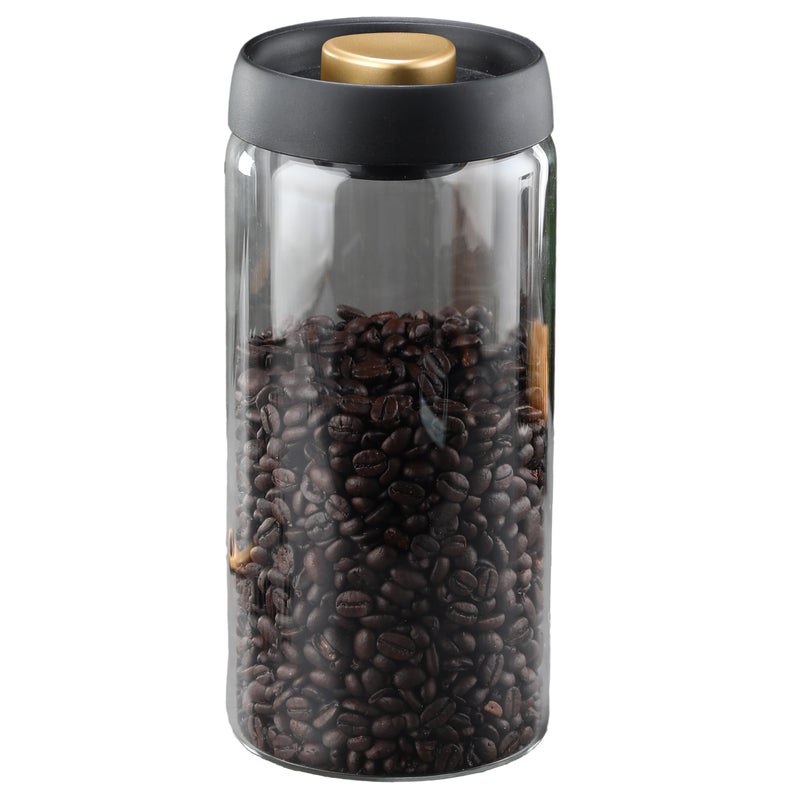 LOEZ Coffee Bean Storage Container Airtight, Lid Sealed with Press-Down Vacuum, Borosilicate Glass Coffee Canister, Food Storage, Coffee Bar for Ground Coffee, Tea, Beans, Spices (Transparent 60.9oz) - Image 1