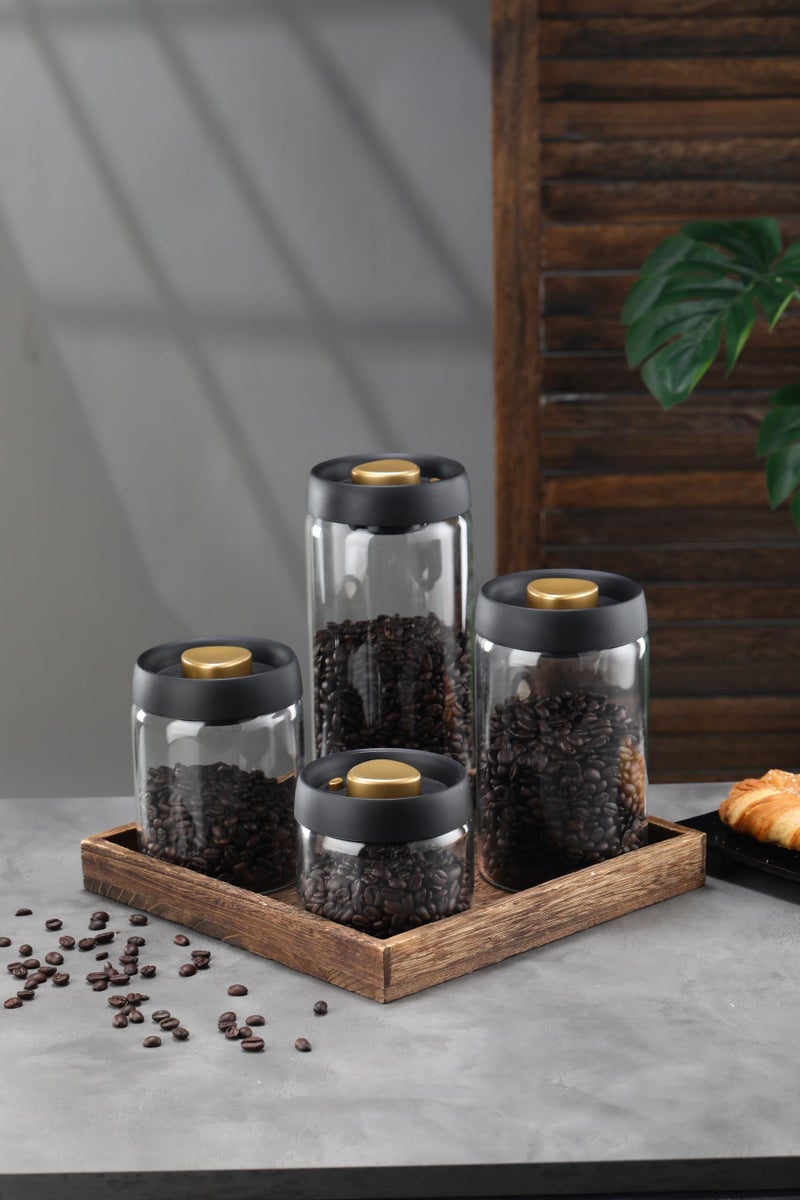 LOEZ Coffee Bean Storage Container Airtight, Lid Sealed with Press-Down Vacuum, Borosilicate Glass Coffee Canister, Food Storage, Coffee Bar for Ground Coffee, Tea, Beans, Spices (Transparent 60.9oz) - Image 5