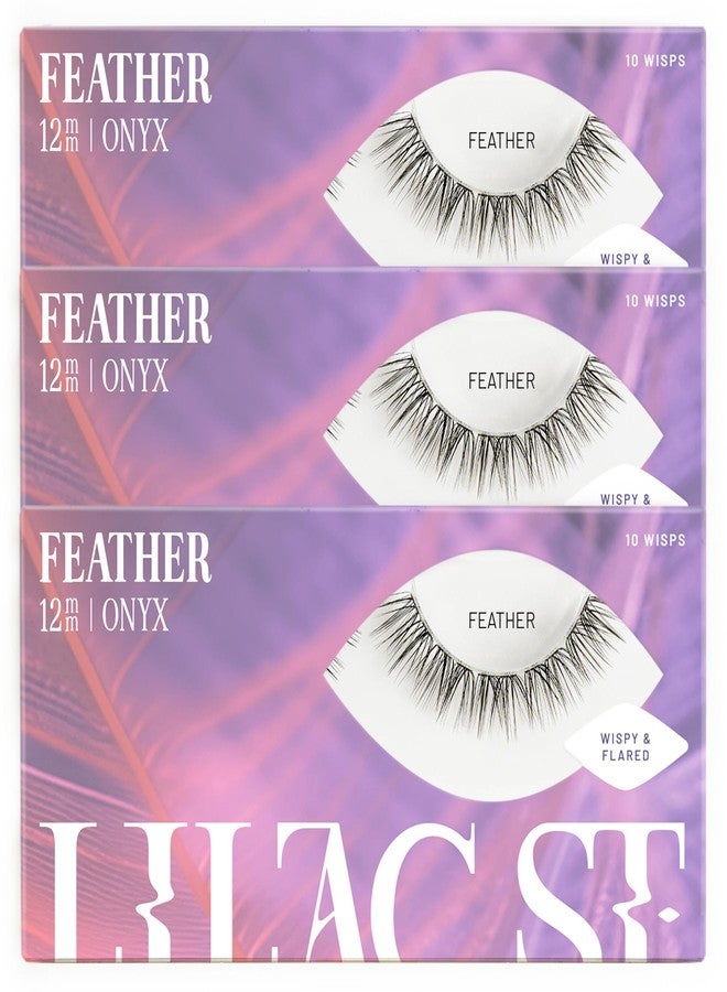 Lilac St. Lilac St - Feather Natural Faux Eyelash Clusters (12mm, 3 Pack) - Cat Eye Look - DIY Lash Extension Wisps - Lightweight & Lifelike - Lasts 10 Days - Cruelty Free, Vegan, Women Founded - 30 Lashes - Image 1