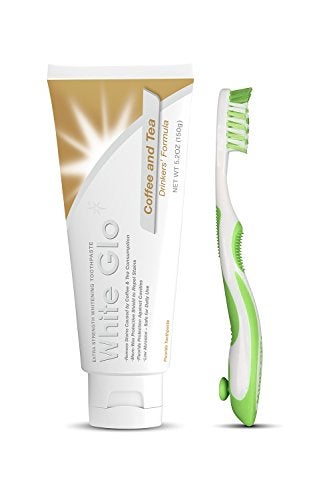 White Glo Coffee and Tea Drinkers Whitening Toothpaste with Bonus X Action Toothbrush 52 Ounce - Image 1